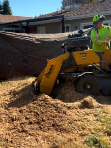 Crew working machine grinding